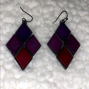 Diamond Shaped Drop Earrings